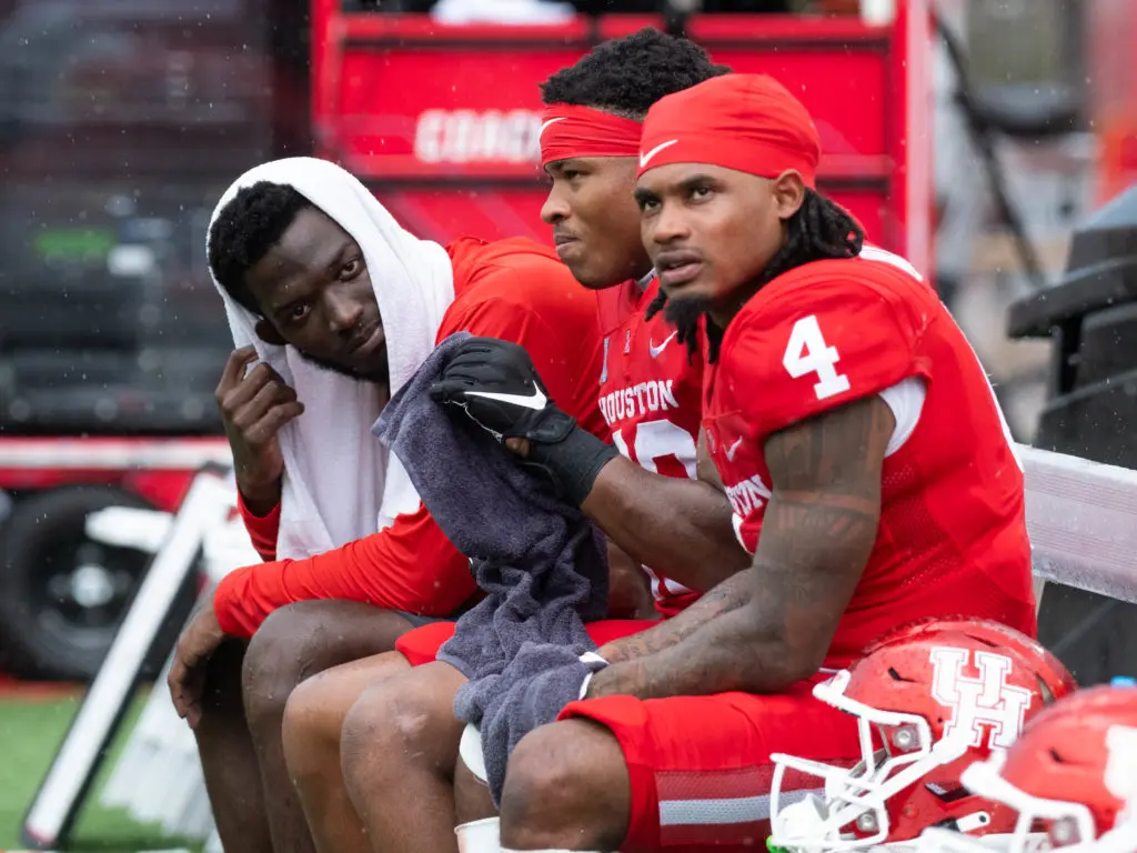 UH running backs Brandon Campbell (20) and Ta'Zhawn Henry (4) must carry the ground game. (Photo by F. Carter Smith)