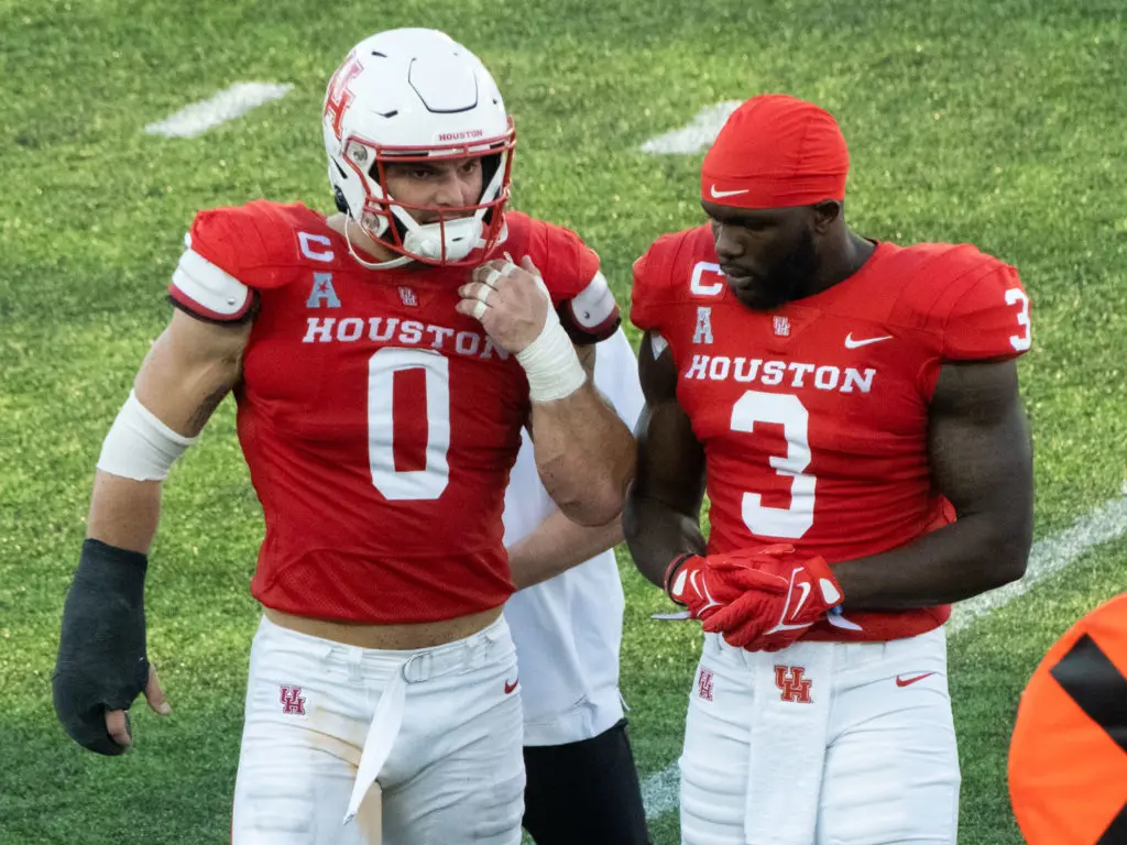 University of Houston defensive stars Derek Parish and Donavan Mutin are both hurting and the Cougars defense is not the same without them.  (Photo by F. Carter Smith)