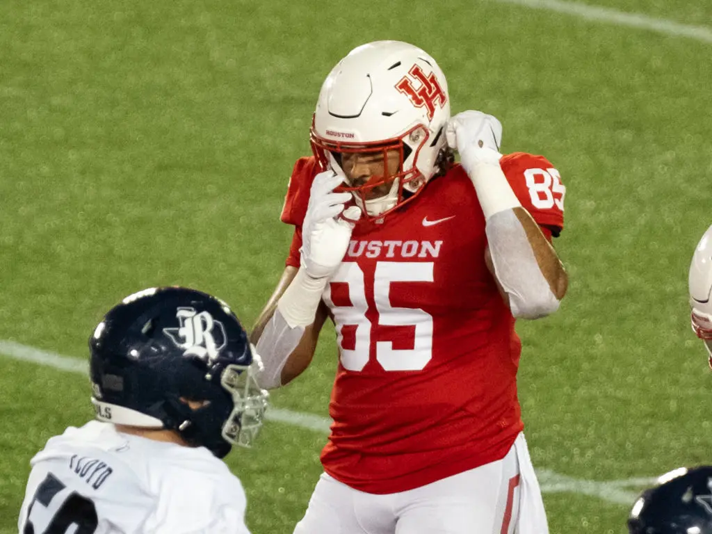 University of Houston senior tight end Christian Trahan's family just got the go ahead to move into their new house after two years of hurricane misery in Louisiana.  (Photo by F. Carter Smith)
