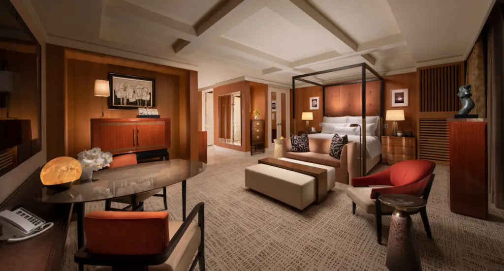 At its heart, the new guest room design intends to give travelers a sense of escapism that feels instantly comfortable and familiar. (courtesy of Wynn Las Vegas) 