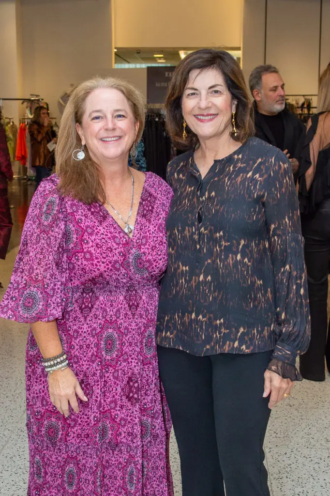 Tootsies store director Shelley Ludwick, Ellie Francisco at the Kobi Halperin midday fête. (Photo by Jacob Power)