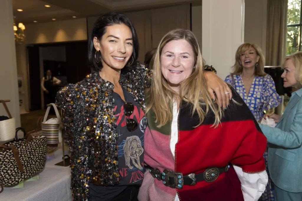 Nicole Sheridan and Event Co-Chair Lorene Agather at the Desert Rose Patron Party at River Crest Country Club in Fort Worth, Texas on October 5, 2022. (Photo by Sharon Ellman)
