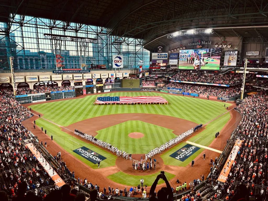 Game 1 of the American League Championship Series was quite a scene at Minute Maid Park. (Photo by F. Carter Smith)