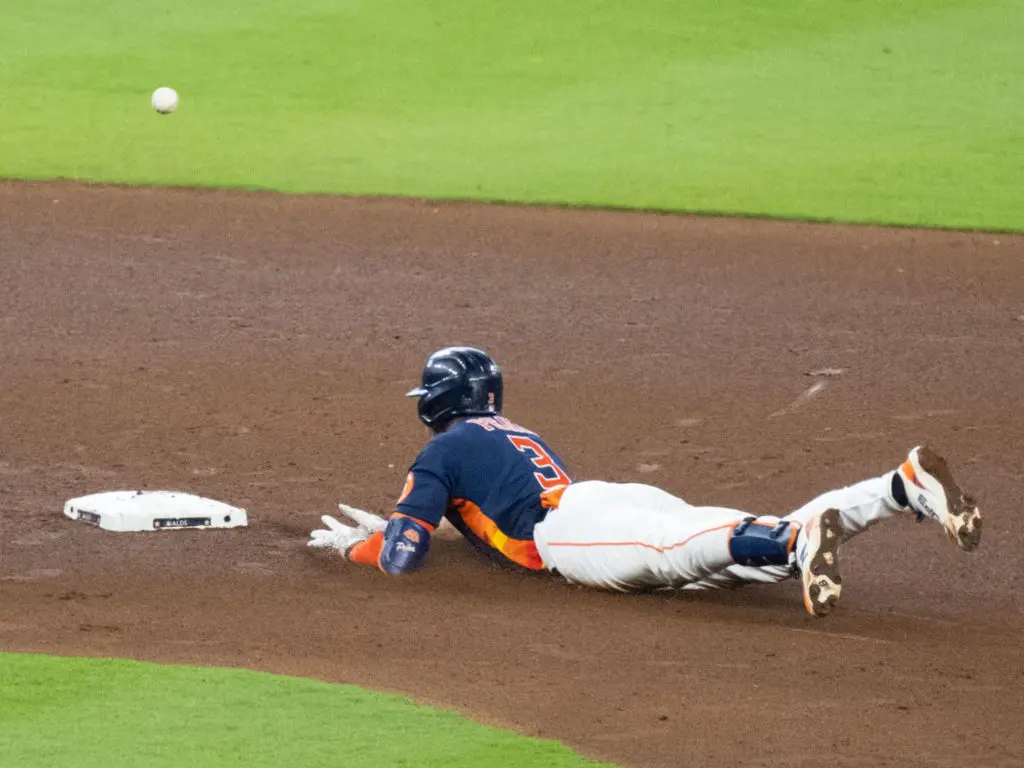 Houston Astros shortstop Jeremy Pena plays the game with intensity. (Photo by F. Carter Smith)