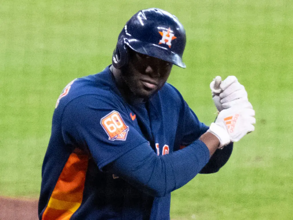 Even without a bat in his hands, Yordan Alvarez can frighten opposing pitchers. (Photo by F. Carter Smith)