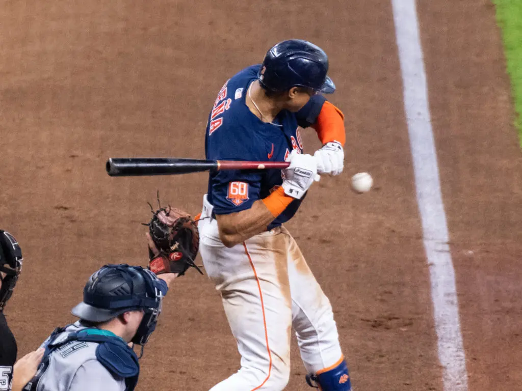 Astros rookie shortstop Jeremy Pena is not afraid at the plate. (Photo by F. Carter Smith)