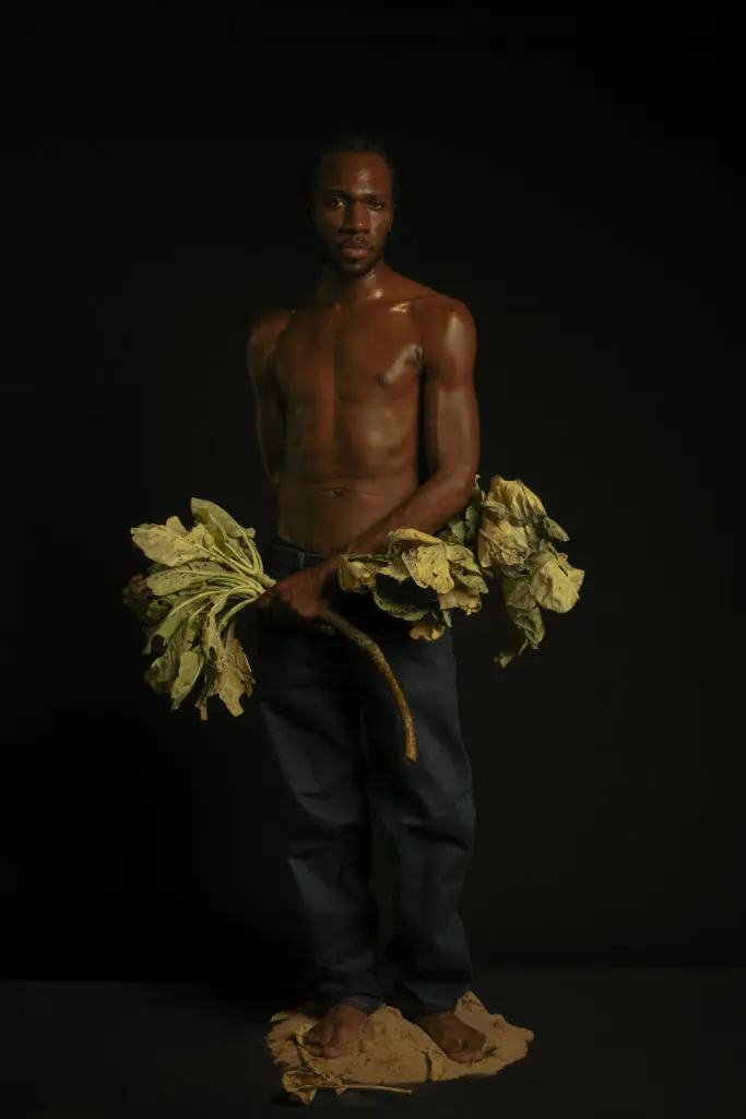 Bid upon this powerful image: Hakeem Adewumi's "Repentance From Dead Works, III," 2022. (Image courtesy of Art League Houston and the artist)