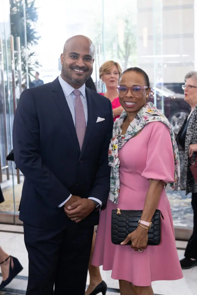 Alvin Abraham, Phyllis Williams at the Memorial Hermann Foundation 'Razzle Dazzle' luncheon. (Photo by Wilson Parish)