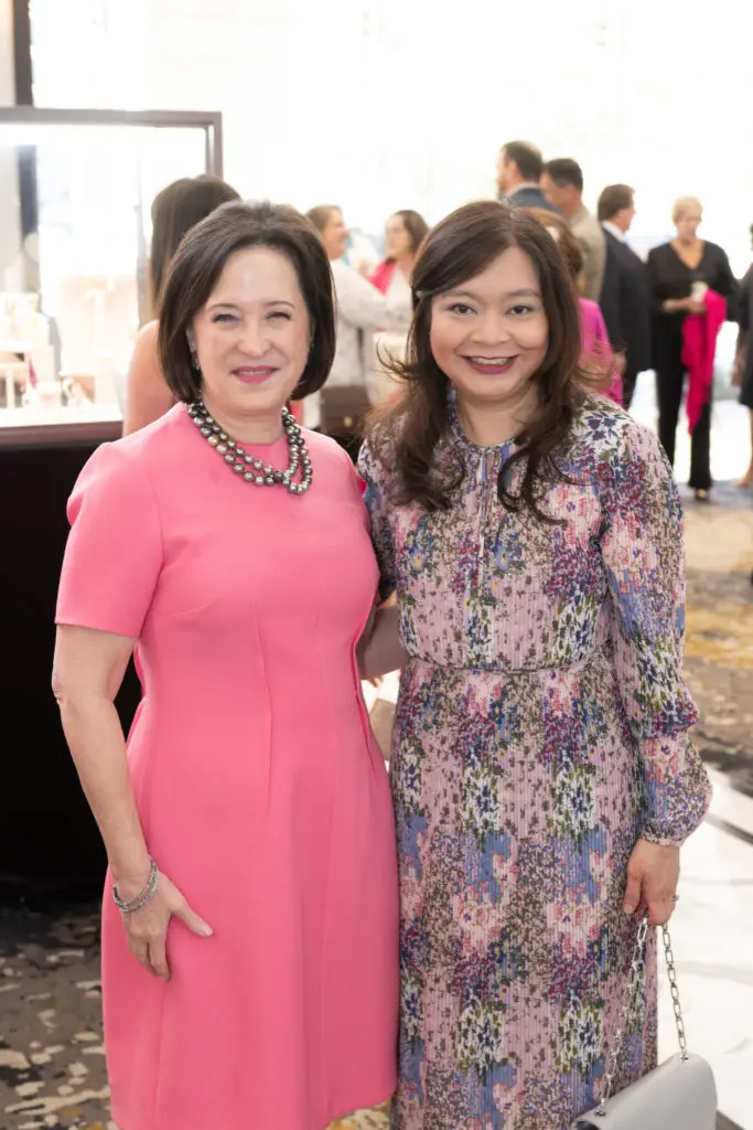 Anne Neeson, Erin Asprec at the Memorial Hermann Foundation 'Razzle Dazzle' luncheon. (Photo by Wilson Parish)