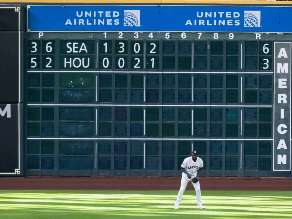 Houston Astros star Yordan Alvarez looms large over these playoffs. (Photo by F. Carter Smith)