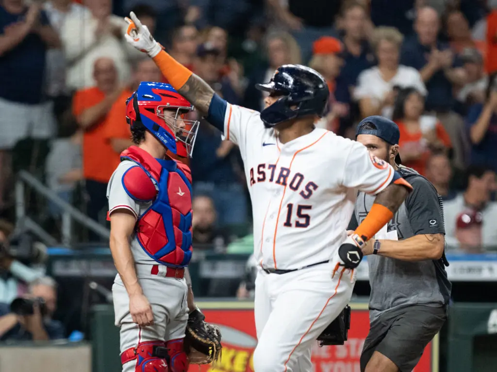 Astros catcher Martin Maldonado has a little pop in his bat. (Photo by F. Carter Smith)
