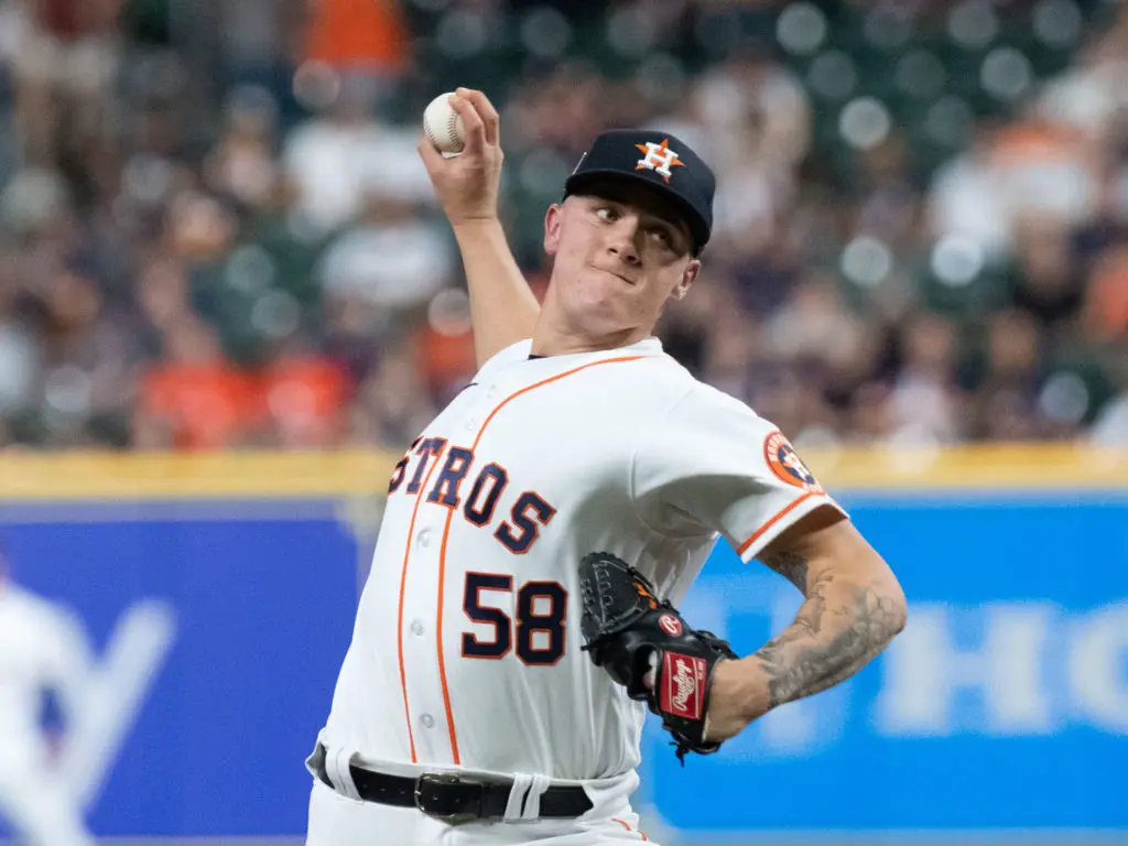 Young Astros pitcher Hunter Brown gives the team a major arm. (Photo by F. Carter Smith)
