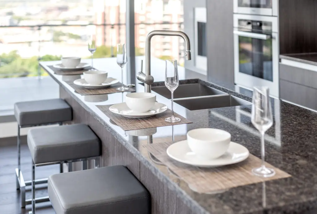 Cool tones run throughout George Bass' units, setting the table for an ideal urban escape at Bleu Ciel.