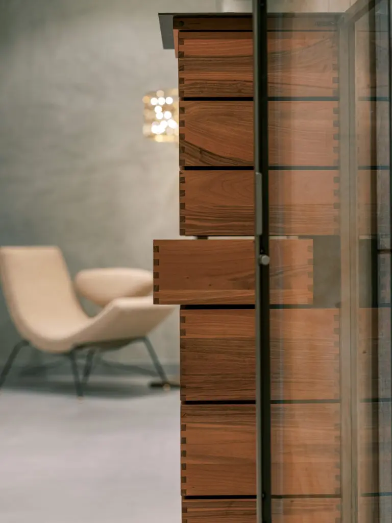 Rich materials create design details with the Rimadesio Ala Chest (Photo by Divya Pande)