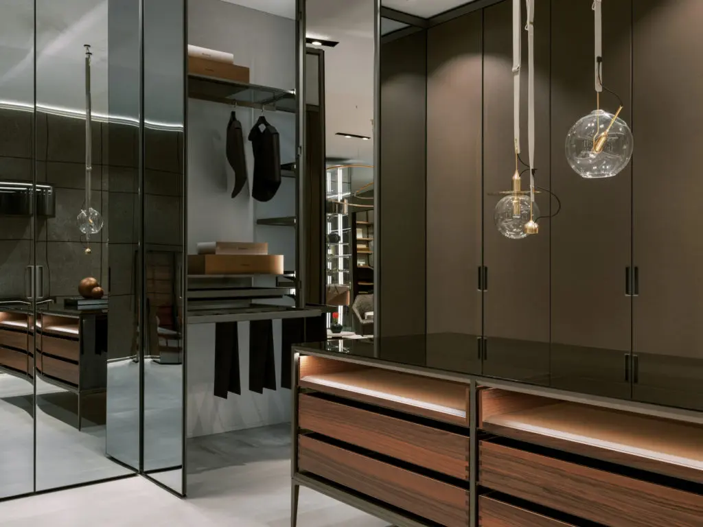Details make a difference with the Rimadesio Cover Closet System and Alambra Island. (Photo by Divya Pande)