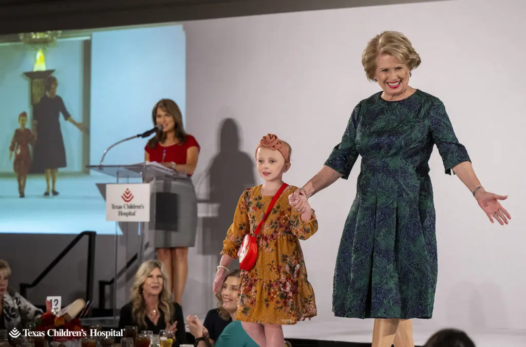 Community Champion Ginger Blanton with Patient Champion Nova (Photo Courtesy of Texas Children's Hospital)