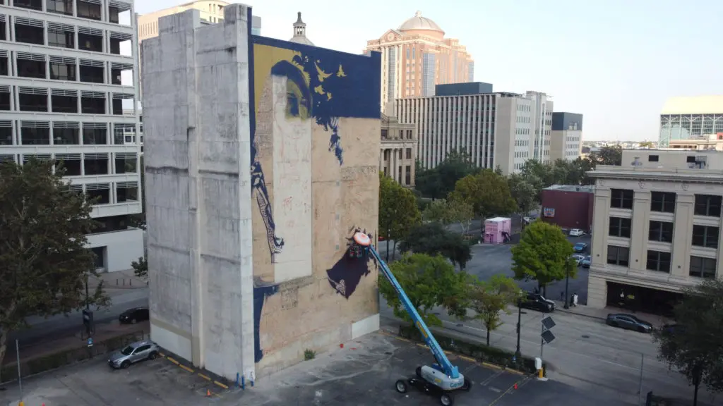 The "La Shamana" mural can be seen on Preston St. (Photo by @superkant and @cyvisuals_, courtesy Street Art for Mankind)