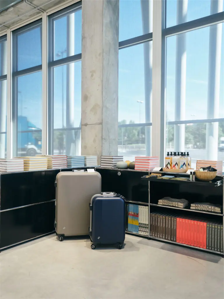 Luggage at the Monocle pop-up shop in Paris. (Courtesy of Monocle)