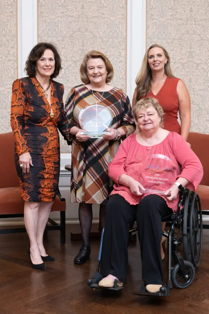 Franelle Rogers, Denise Jones, Linda Bates, Karla Olfield, seated,  at the National MS Society 'Together for a Cure' luncheon (Photo by Daniel Ortiz)