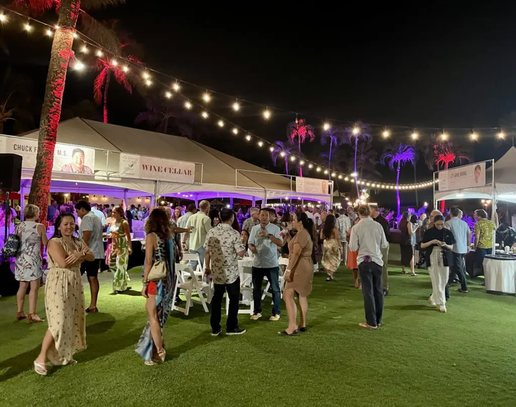 Wine, fab fare, cocktails and fireworks took over the night on the Maui Sheraton's lush lawn. Photo by Courtney Dabney.