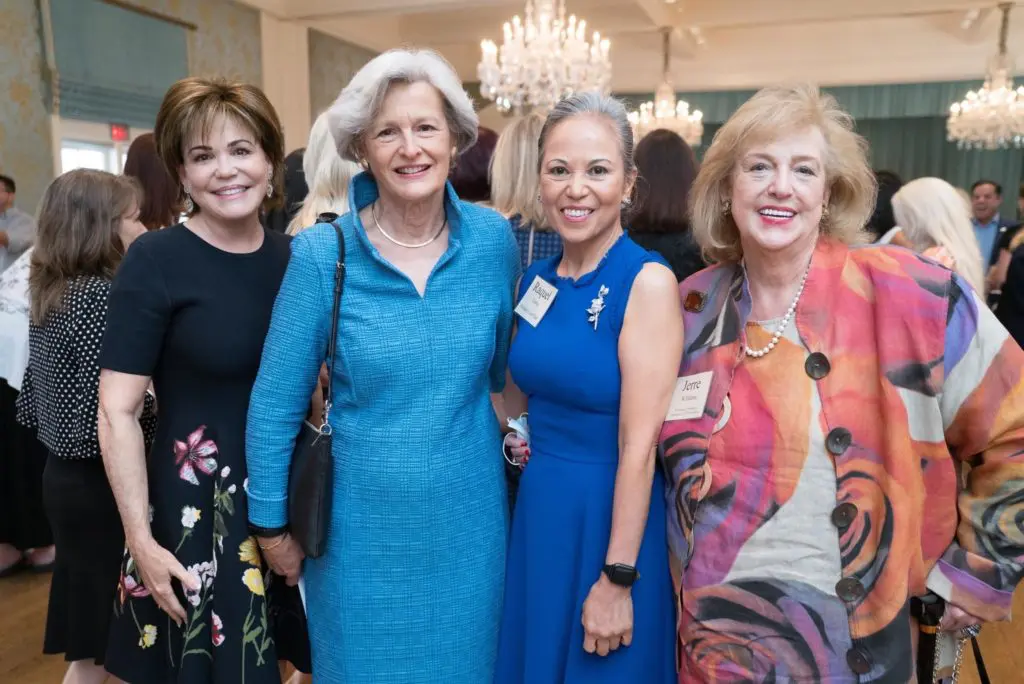 Hallie Vanderhider, Edith Witting van Wageningen, Raquel Lewis, Jerre Williams at the Junior League of Houston for the Houston Symphony League fall membership luncheon. (Photo by Daniel Ortiz)