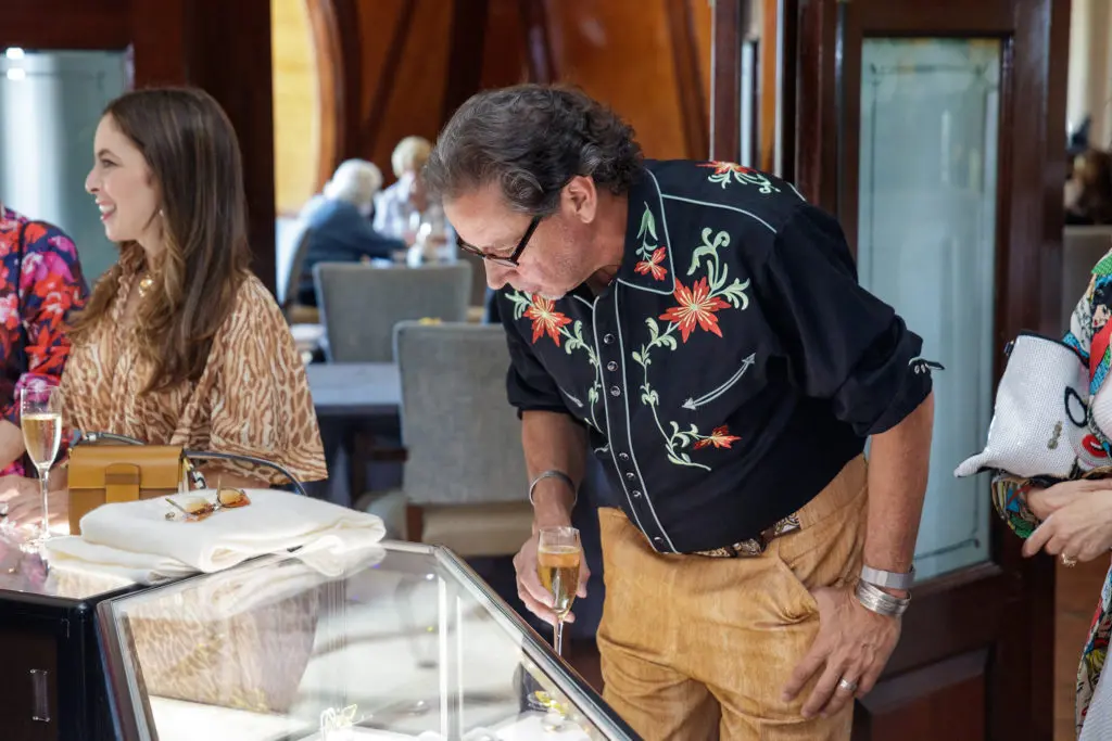 John Walker does gem gazing at the Fall Fine Jewelry Signature Auction Preview  (Photo by William Neal)