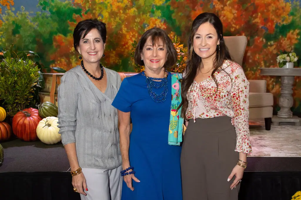 Hilary Purcell, Cathy Cleary, Caroline Dace at the Ladies for Literacy Guild luncheon. (Photo by Jacob Power)