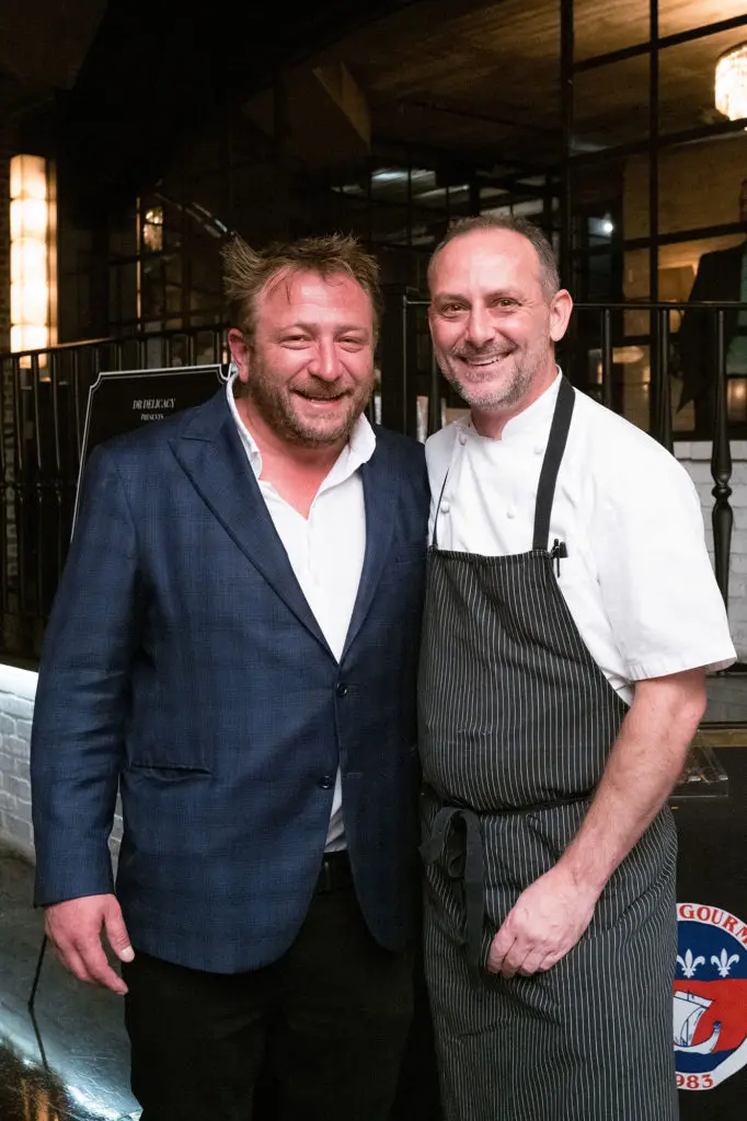 Honoree Benjamin Berg, Turner's chef Brian Sutton at La Nuit du Caviar, held at The Astorian.