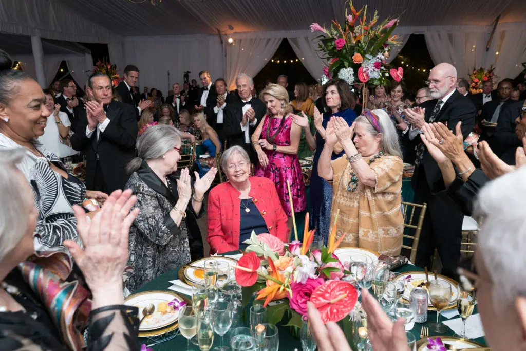 Kathrine McGovern receives a standing ovation as honoree at Houston Zoo's 'The Centennial Ball.' (Photo by Daniel Ortiz)