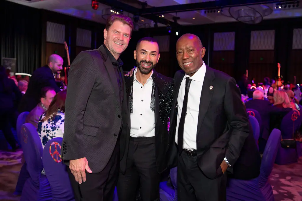 Bill Baldwin, Fady Armanious, Houston Mayor Sylvester Turner at Houston Children's Charity 25th Anniversary Gala. (Photo by Michelle Watson)