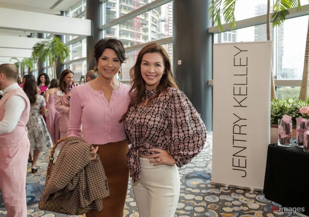 Dominique Sachse, Jentry Kelley at the Nancy Owens Breast Cancer Foundation luncheon. (Photo by TK Images)