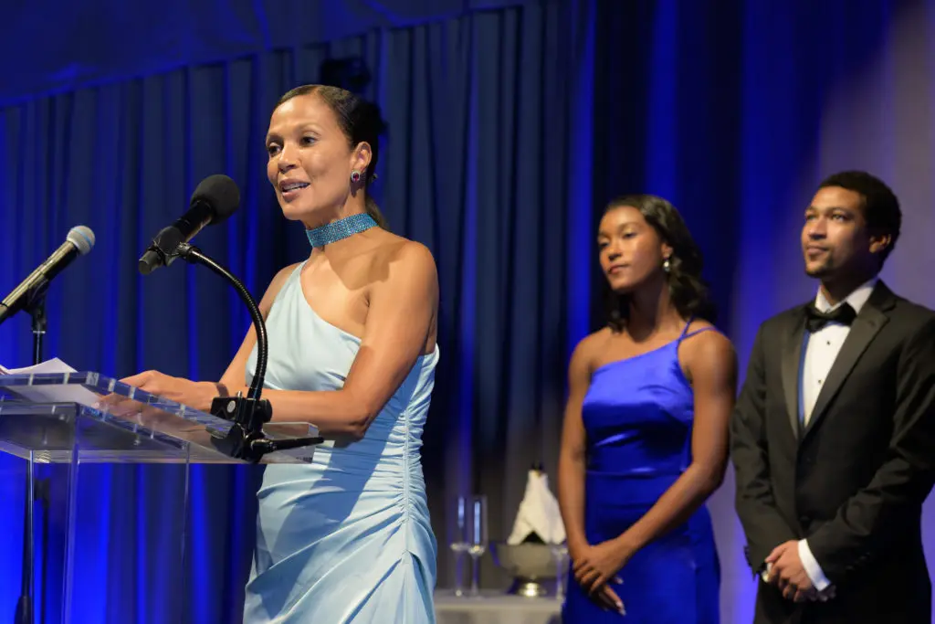 Paula Gilmer DesRoches, Shelby DeRoches, Jacob DesRoches at 'The Investiture Gala' on the Rice University campus.