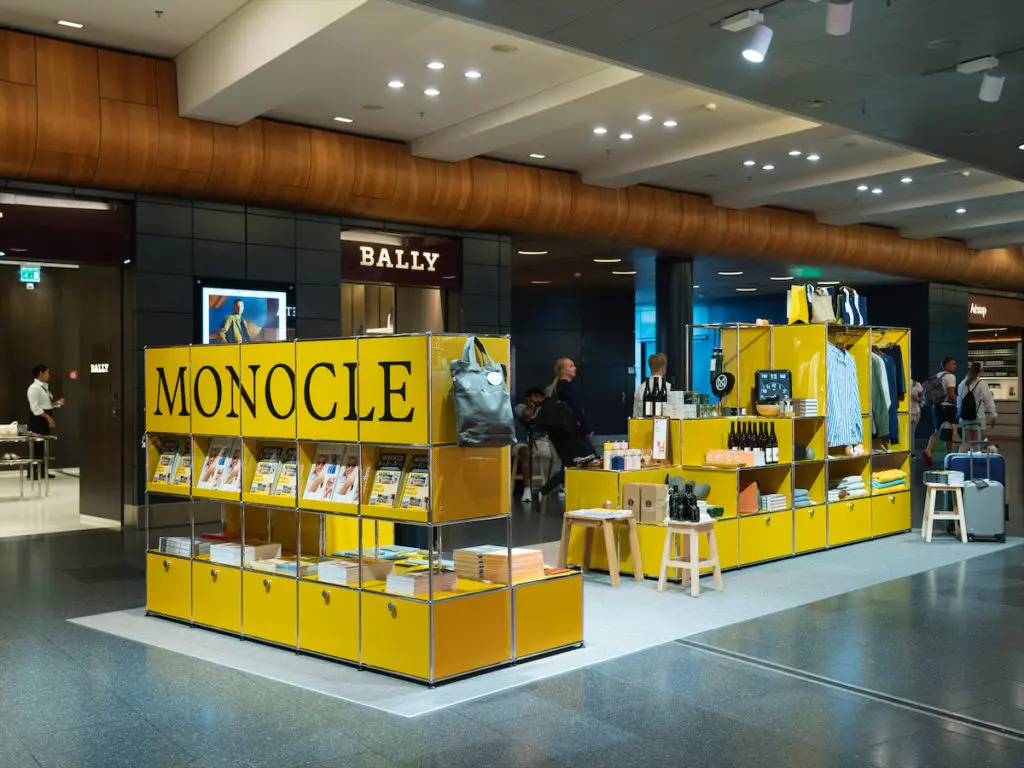 Monocle's pop-up shop in the Zürich airport. (Courtesy of Monocle) 