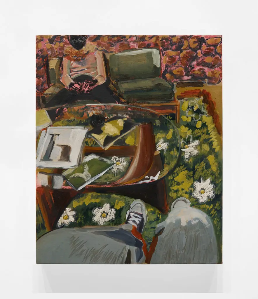 Among the top lots in Art League's Houston's gala auction on Friday, October 14, 2022: Alexis Pye's "Waiting," 2022. (Image courtesy of Art League Houston and the artist)