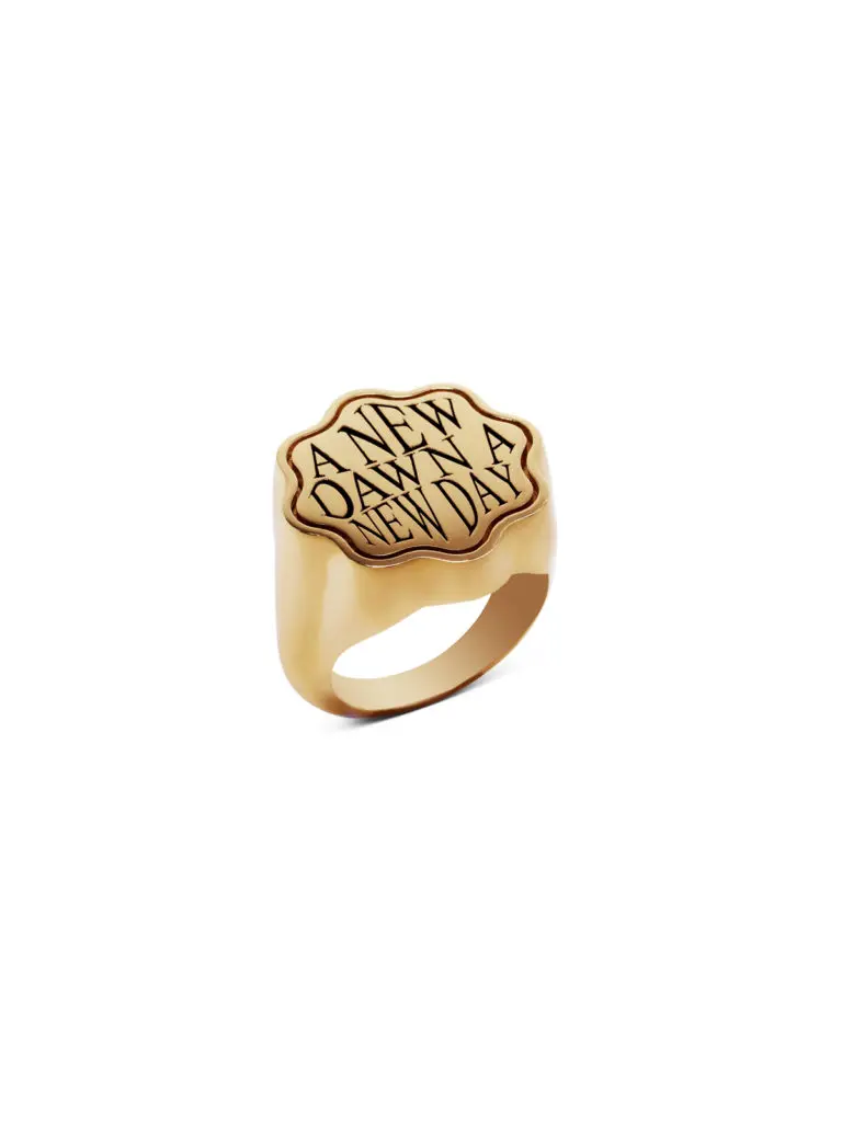 Retrouvai Optimism Talisman Yellow Gold Signet Ring