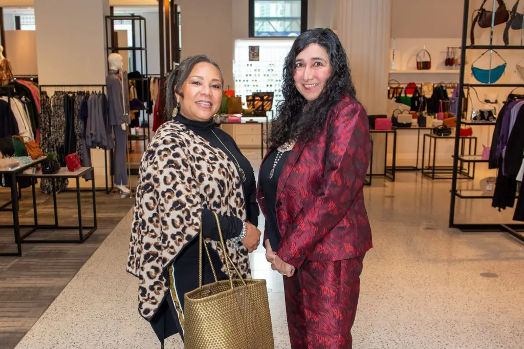 Rosalind Moore, Ernestine Sandoval at Tootsies for the Kobi Halperin fashion presentation. (Photo by Jacob Power)