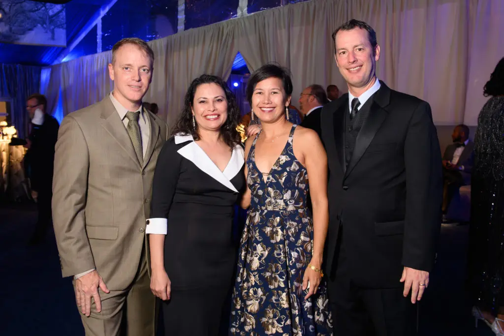 Steve Turley, Ruth López Turley, Claudia Gee Vassar & David Vassar at 'The Investiture Gala' on the Rice University campus.