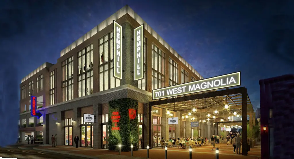 The passthrough Paseo connectis the original 1927 building with its newest elements.