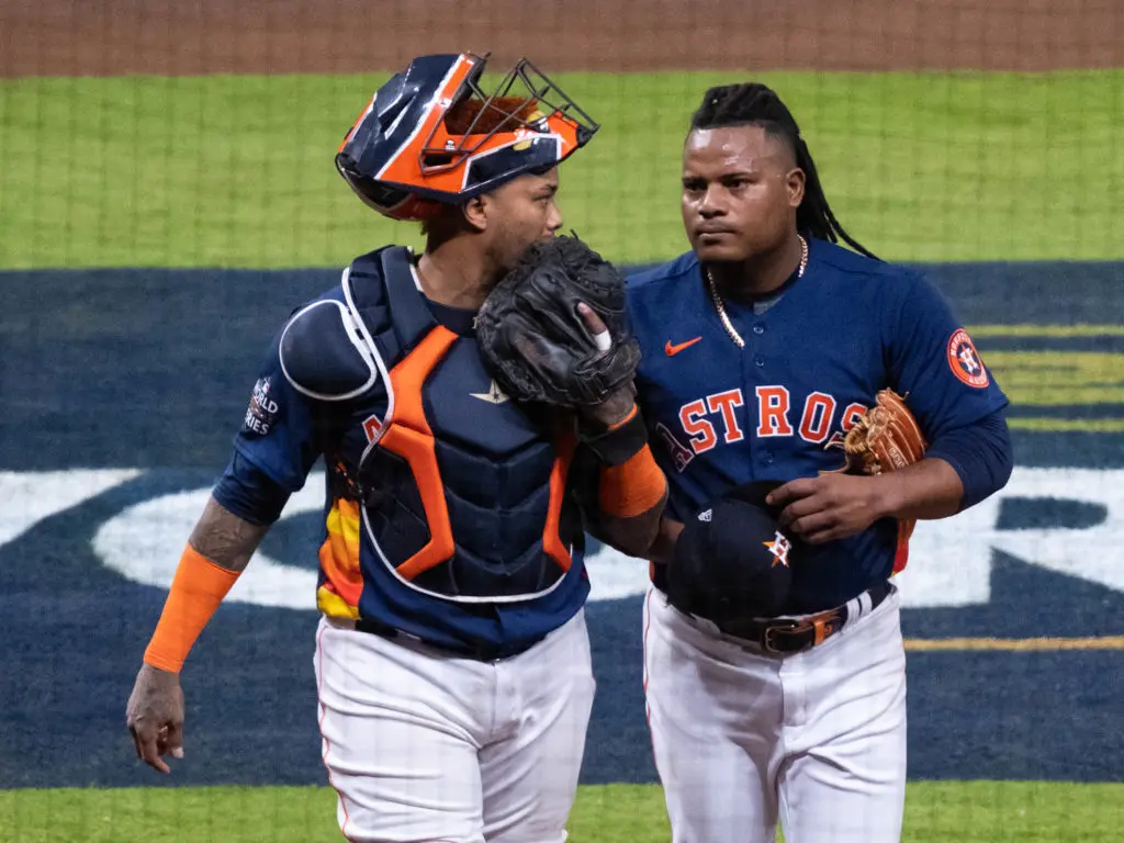 Catcher Martin Maldonado and Framber Valdez are a very effective pair.  (Photo by F. Carter Smith)