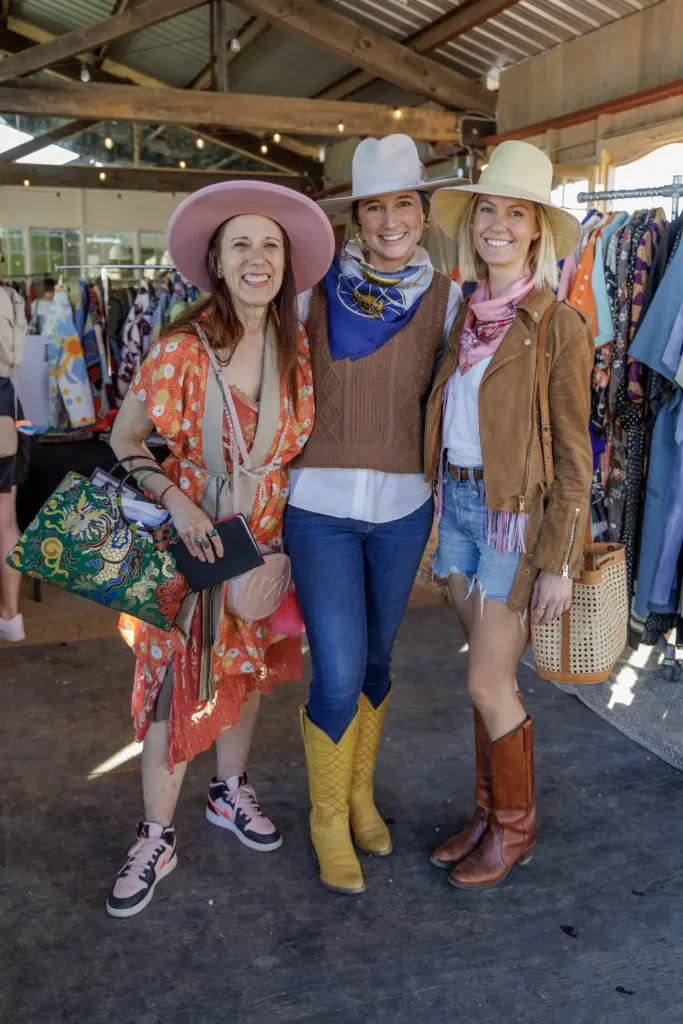 Catherine D. Anspon, Alli Stark, Lauren Wills Grover at The Halles Sip & Shop (Photo by Jordan Geibel)