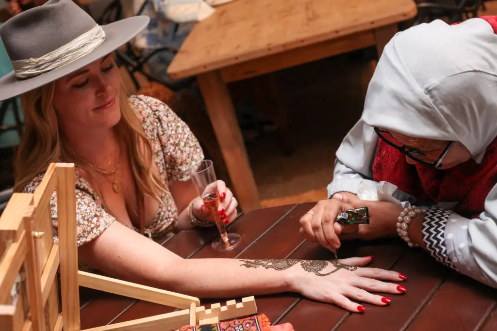 Henna session with Farida Degani at Disco Cowboy Thank You Party (Photo by Chris Pierre Bachman)