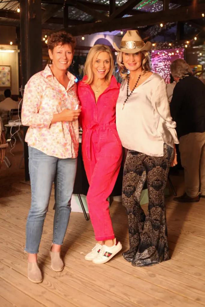 Kat Burkhead, Kiesha Youens, Andrea Schutter Riebeling at Disco Cowboy Thank You Party (Photo by Chris Pierre Bachman)