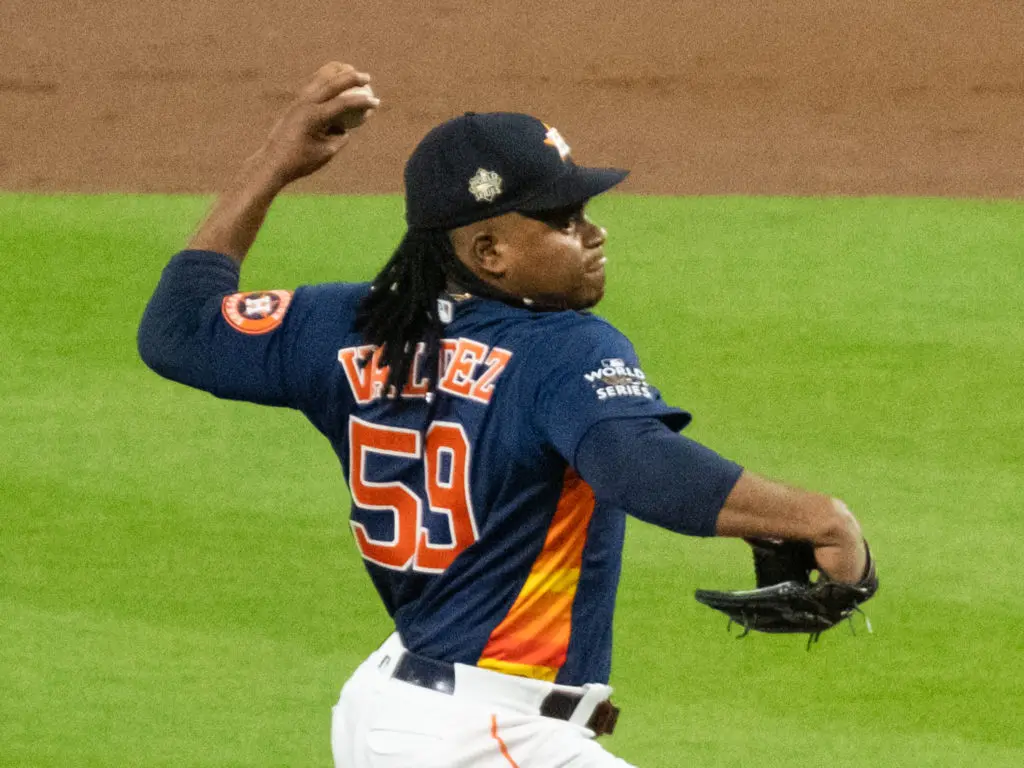 Framber Valdez now masters the biggest for moments for Houston. (Photo by F. Carter Smith)