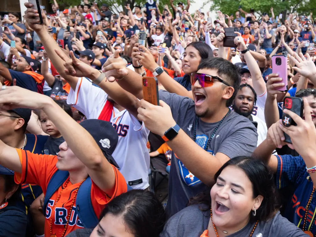  Houston Astros fans flooded the downtown streets for the victory parade. (Photo by F. Carter Smith)