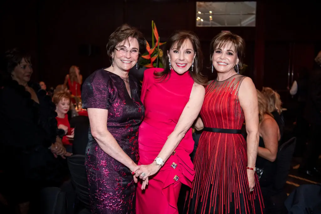 Bobbie Nau, Elizabeth Stein, Hallie Vanderhider at the HPFA Foundation  'Red Hot Gala' at the Royal Sonesta Hotel. (Photo by Catchlight Group)