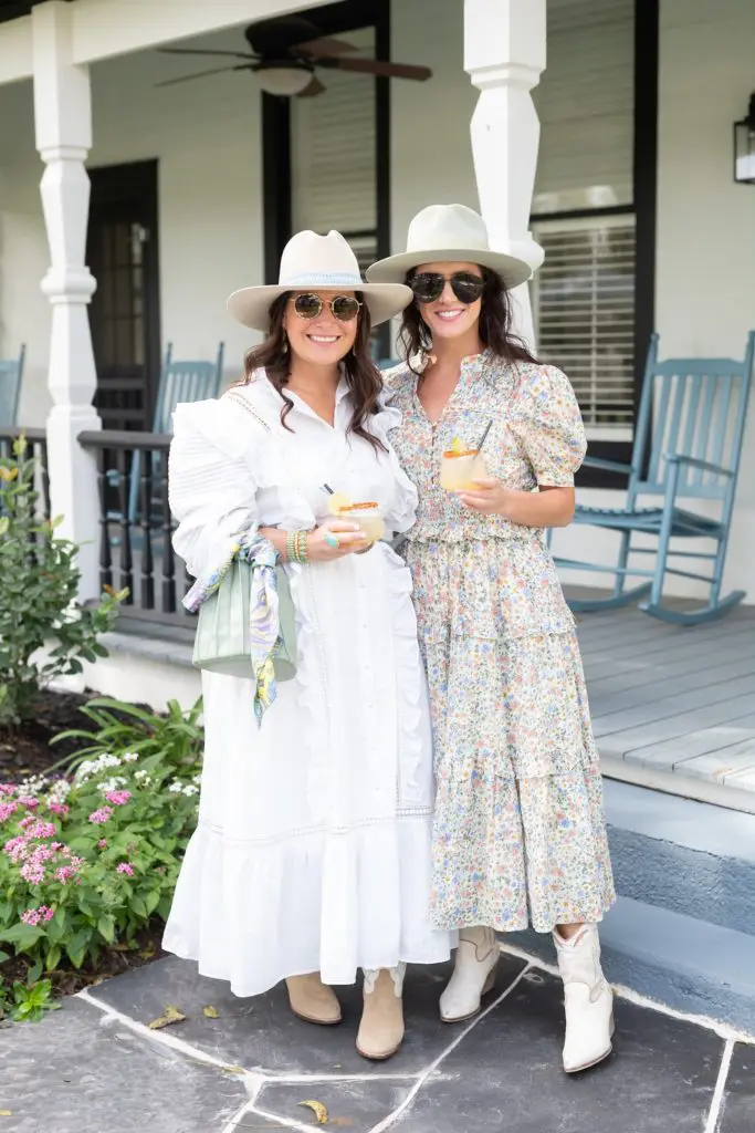 Jewelry designer Christina Greene McAllen, Molly Mead at The Cotton Pearl Motel brunch reveal. (Photo by Daniel Ortiz)