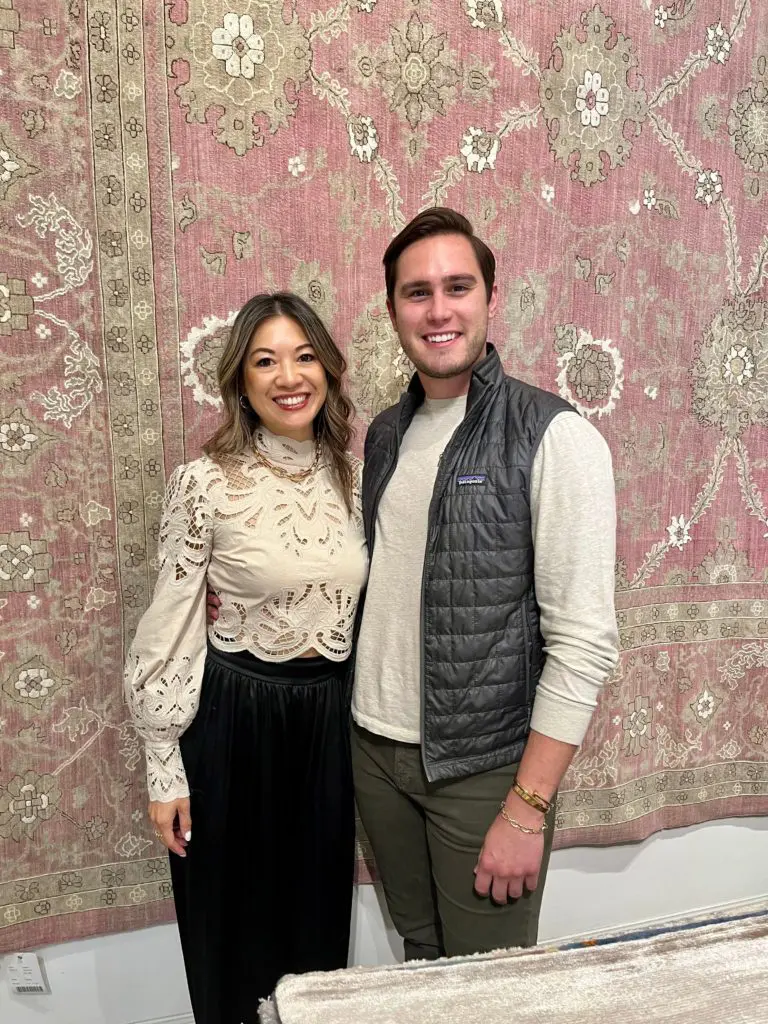 Christine Ho, Dillon Swain at the Arsin Rug Gallery one year anniversary celebration in Decorative Center Houston. 