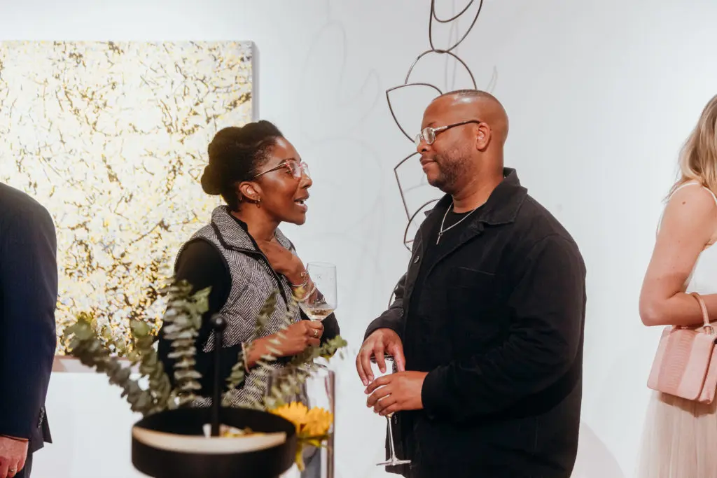 Ariel Bounds, Jordan Lee Harris at CoolxDad X Color Box at ELLIO Fine Art (Photo by William Issac)
