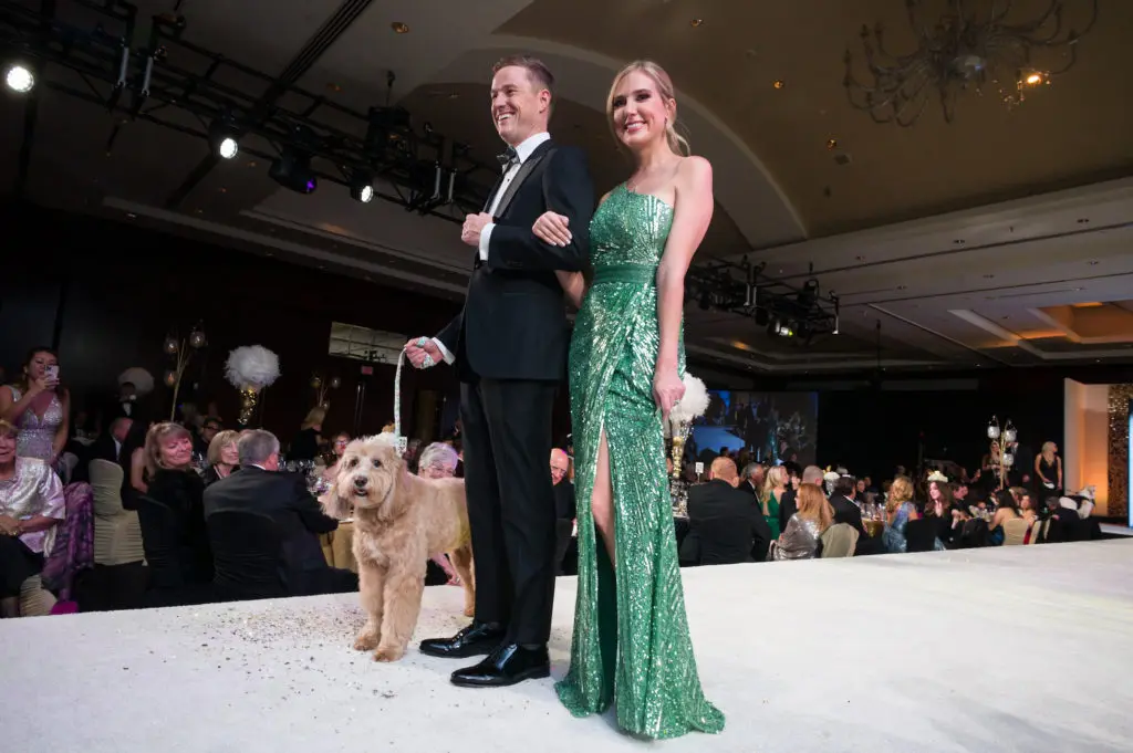 Derek & Danielle Gillespie with Claire at the Citizens for Animal Protection gala (Photo by Daniel Ortiz)