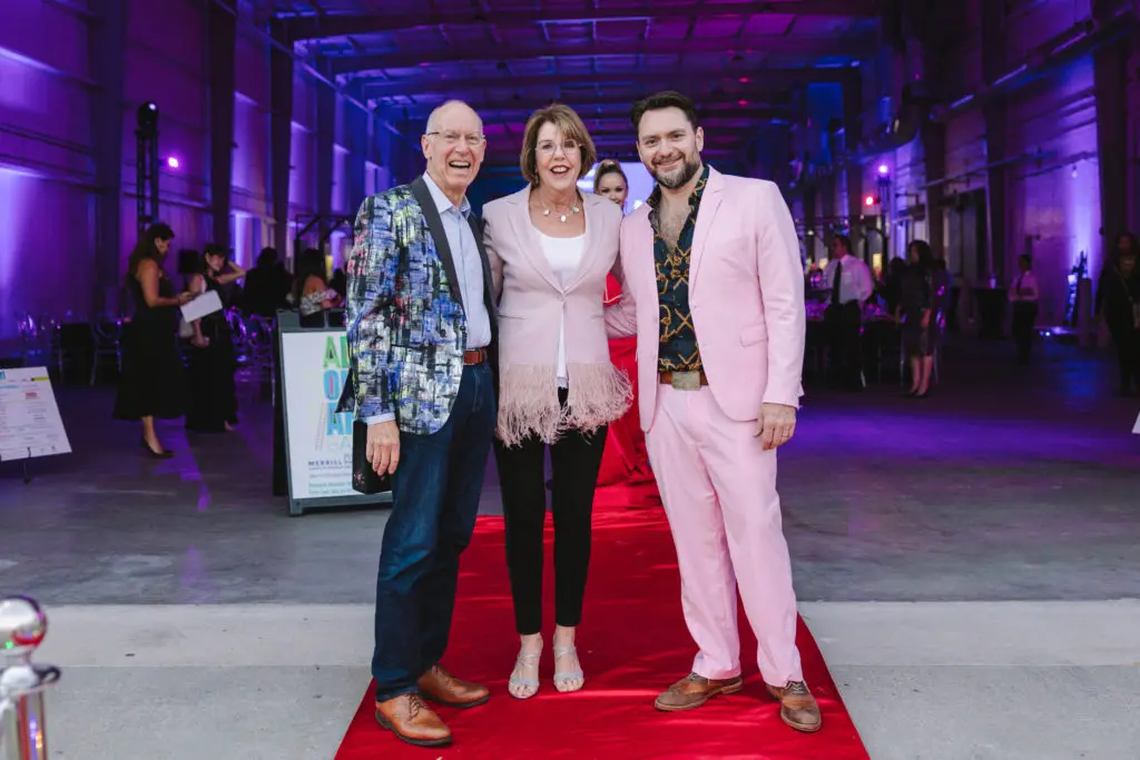 David Mincberg & Lainie Gordon, John Abodeely at the Houston Arts Alliance Add on Art Gala (Photo by Johnny Than)